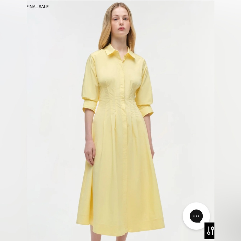 Jonathan Simkhai Jazz Cotton Midi Dress in Buttercream XS.